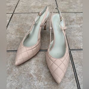 Bruno Magli Blush Quilted Slingback Heels